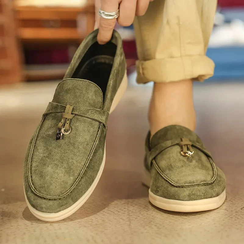 Advbridge  High-quality Luxury Green Moccasins Men Brand Suede Loafers Fashion Tassel Flat Casual Shoes Men Breathable Slip On Shoes 2024