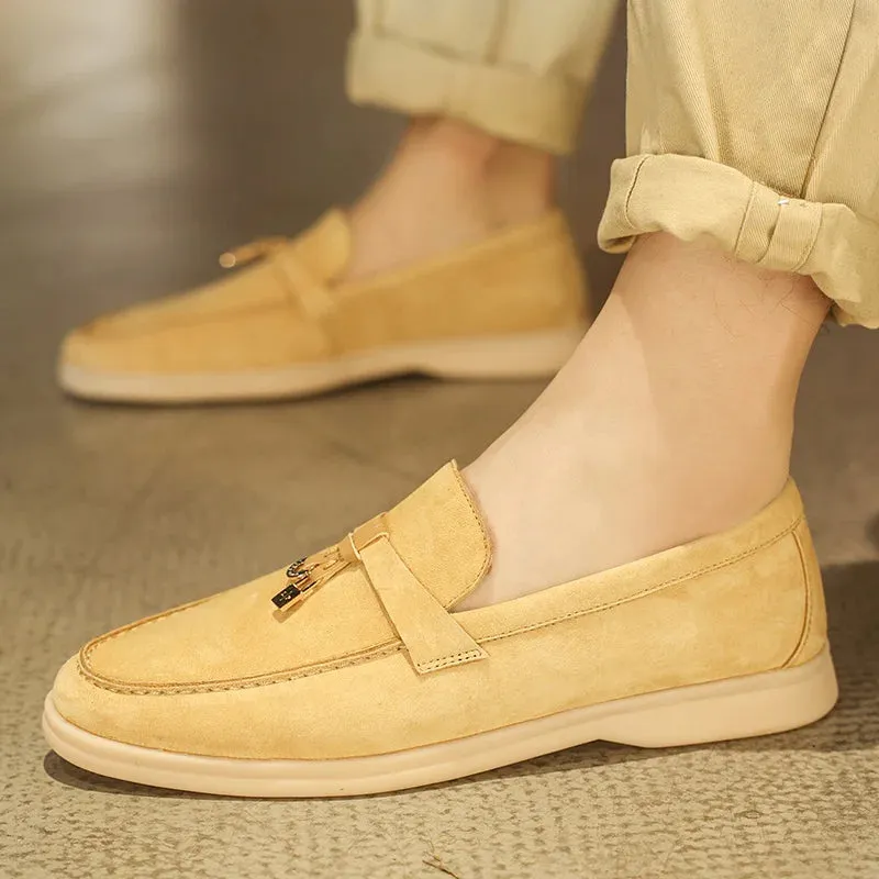 Advbridge  High-quality Luxury Green Moccasins Men Brand Suede Loafers Fashion Tassel Flat Casual Shoes Men Breathable Slip On Shoes 2024