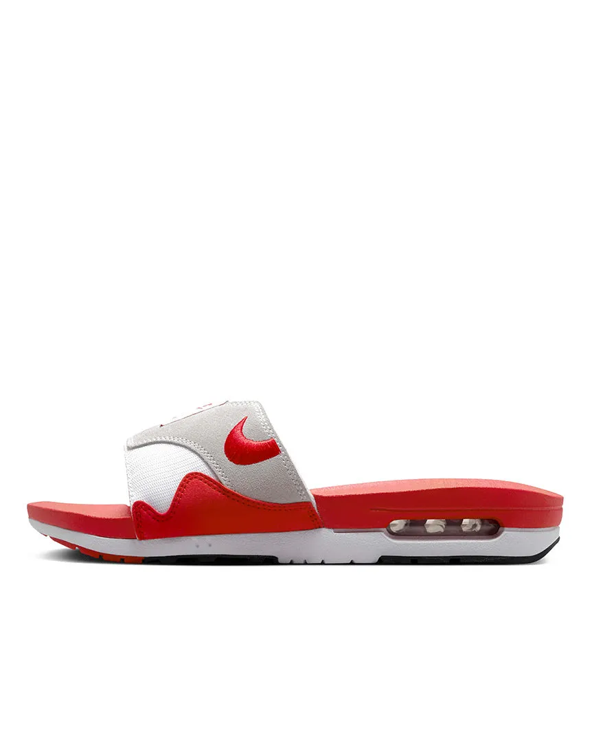 Air Max 1 Slides White and Red