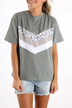 Angled Cheetah Tee Khaki