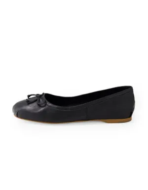 Aydas Flats Black Leather