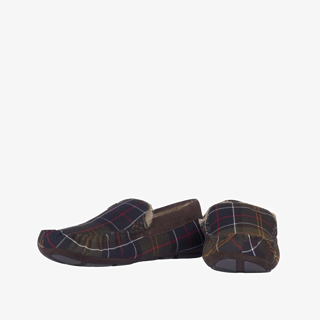 Barbour Monty Suede Fur Slippers MSL0001 Classic Tartan