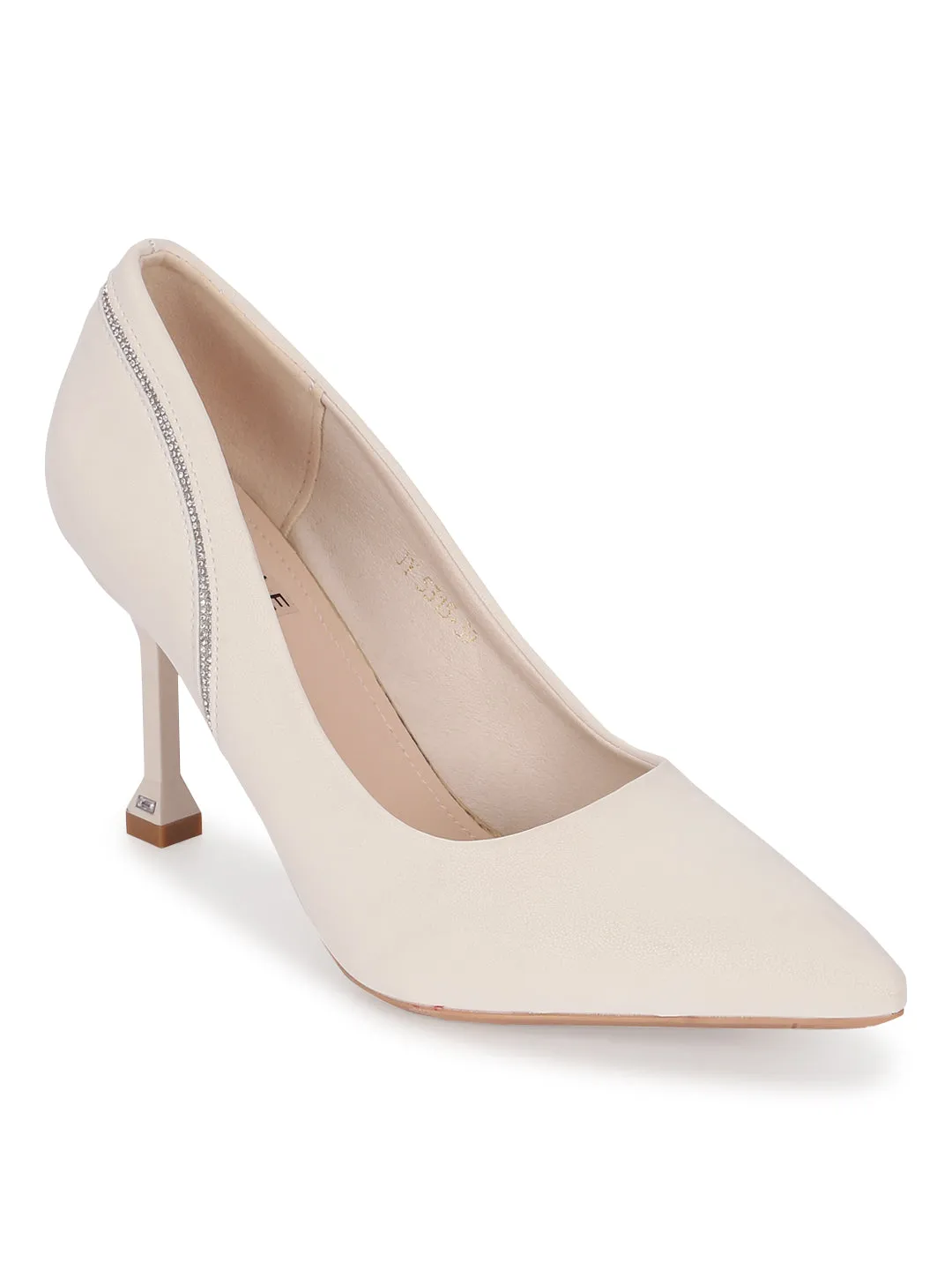 Beige PU Stylish Stiletto Heel Pumps (TC-ML056-BEIG)