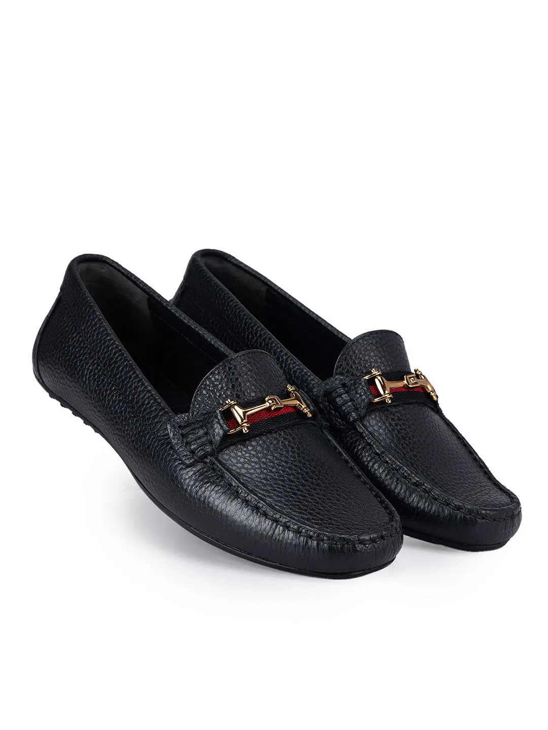 Black Embellished Moccasins