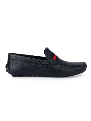 Black Moccasins With Contrast Panel