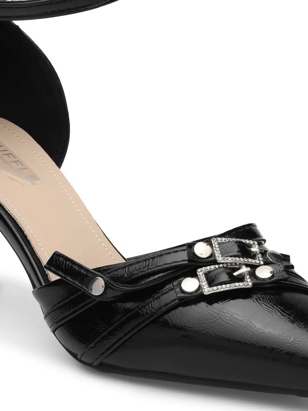 Black PU Stylish Stiletto Heel Pumps (TC-ML060-BLK)