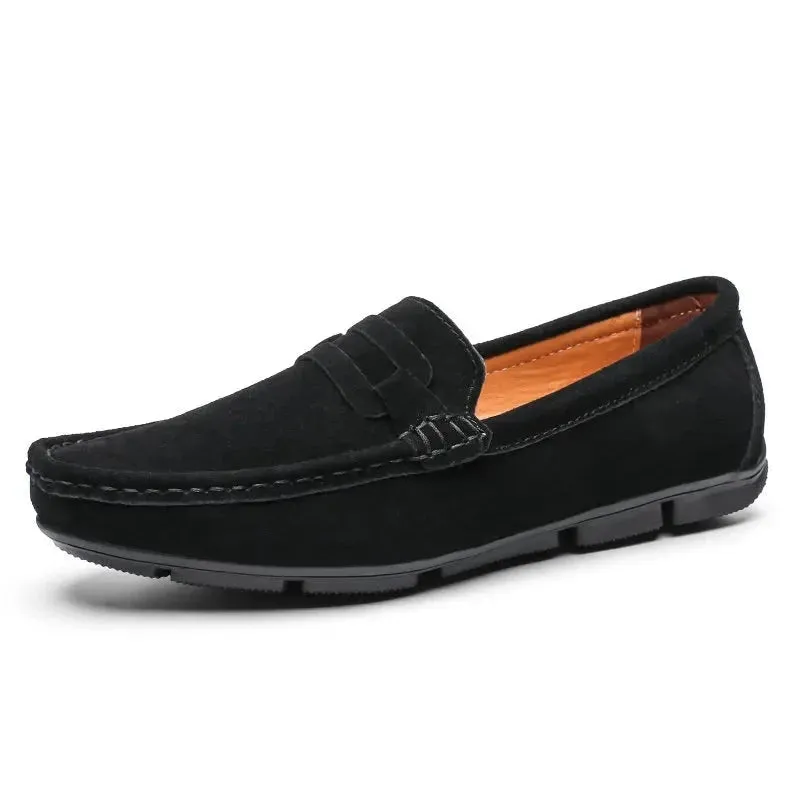 Brand Men Loafers Men's Casual Shoes Suede Leather Moccasins Breathable Slip on Boat Shoes Chaussures Hommes Hot Sale