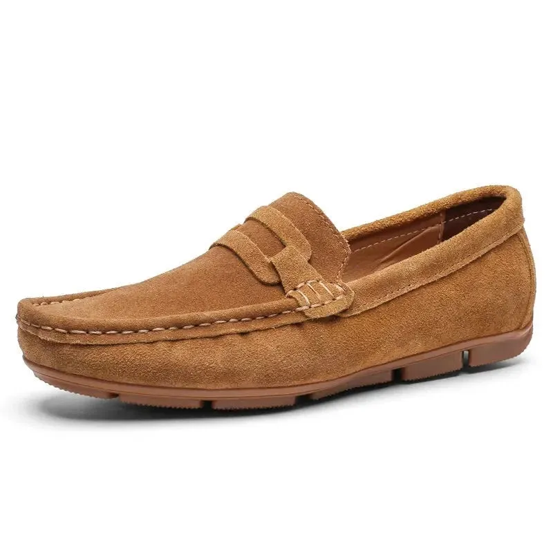 Brand Men Loafers Men's Casual Shoes Suede Leather Moccasins Breathable Slip on Boat Shoes Chaussures Hommes Hot Sale