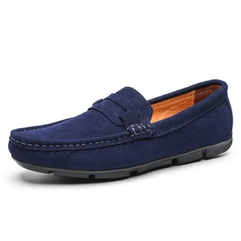 Brand Men Loafers Men's Casual Shoes Suede Leather Moccasins Breathable Slip on Boat Shoes Chaussures Hommes Hot Sale