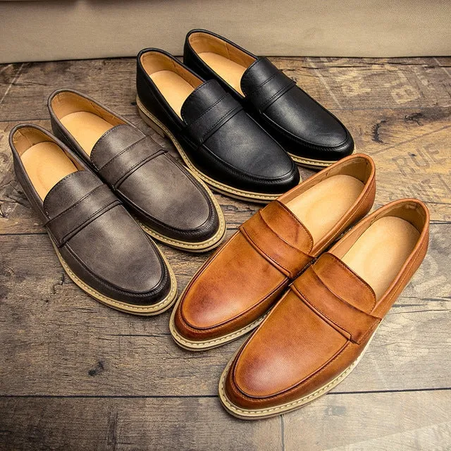 British Style Pointed Shoes Versatile Casual Shoes Slip-on Men Shoes