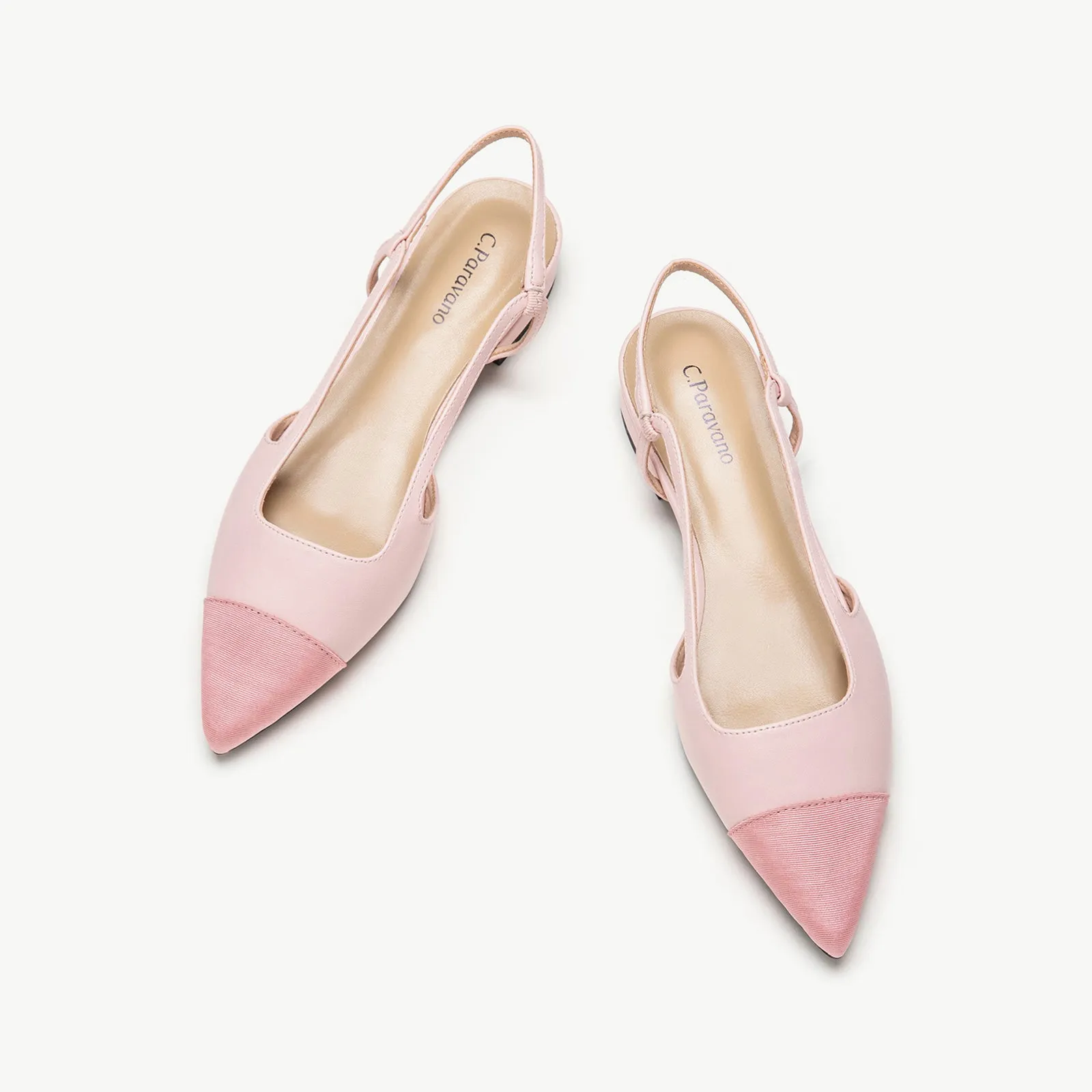 Cap-Toe Slingback Flats (Freya) Pink