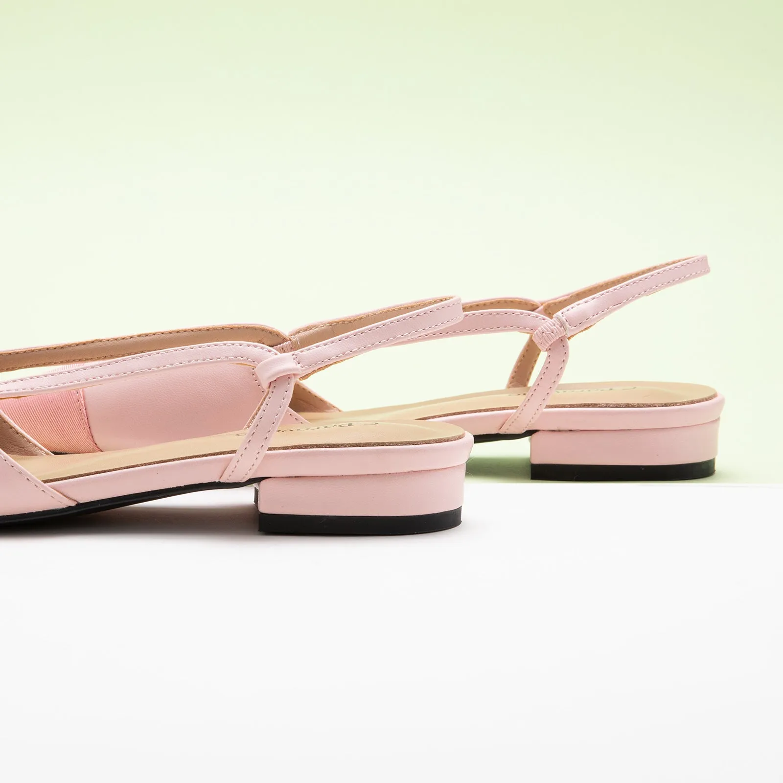 Cap-Toe Slingback Flats (Freya) Pink