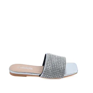 Chic Silver Embellished Flats | 590J-S