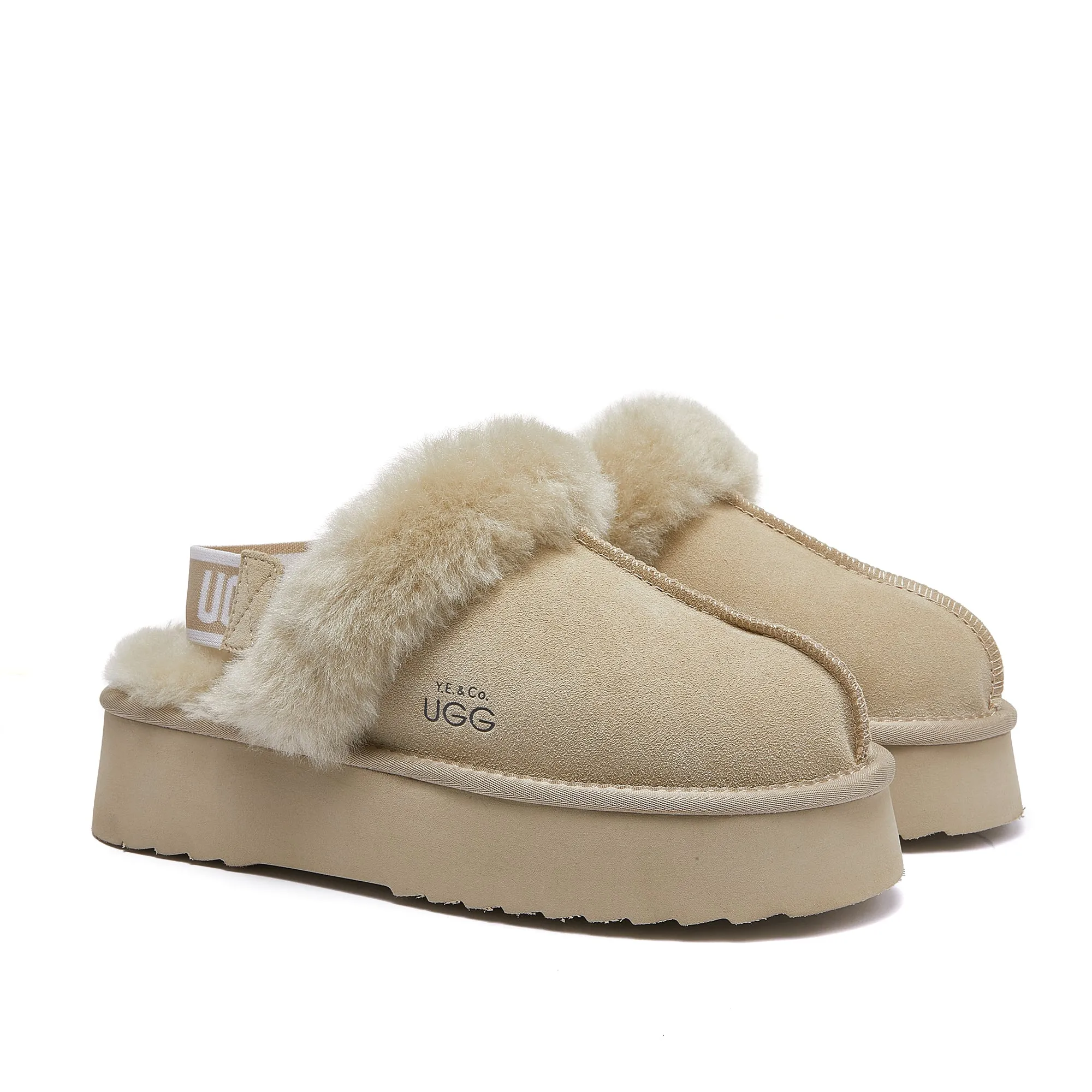 Classic Lady's Scuff - Platform Sole Premium Australian Sheepskin UGG Slippers