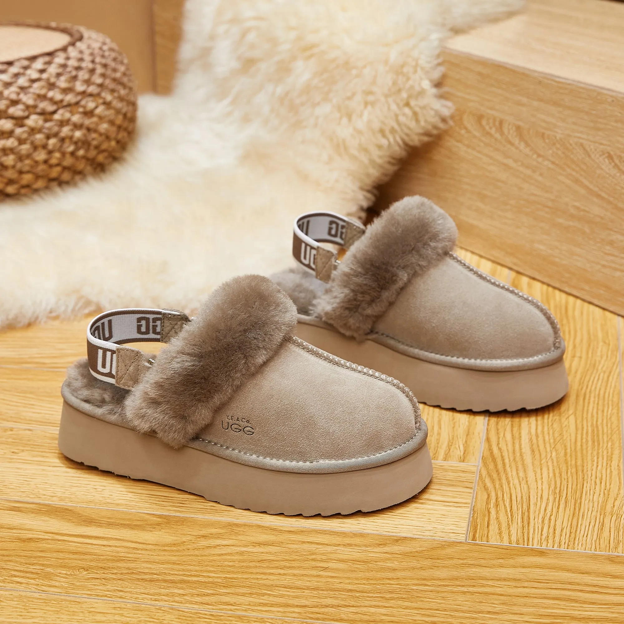 Classic Lady's Scuff - Platform Sole Premium Australian Sheepskin UGG Slippers