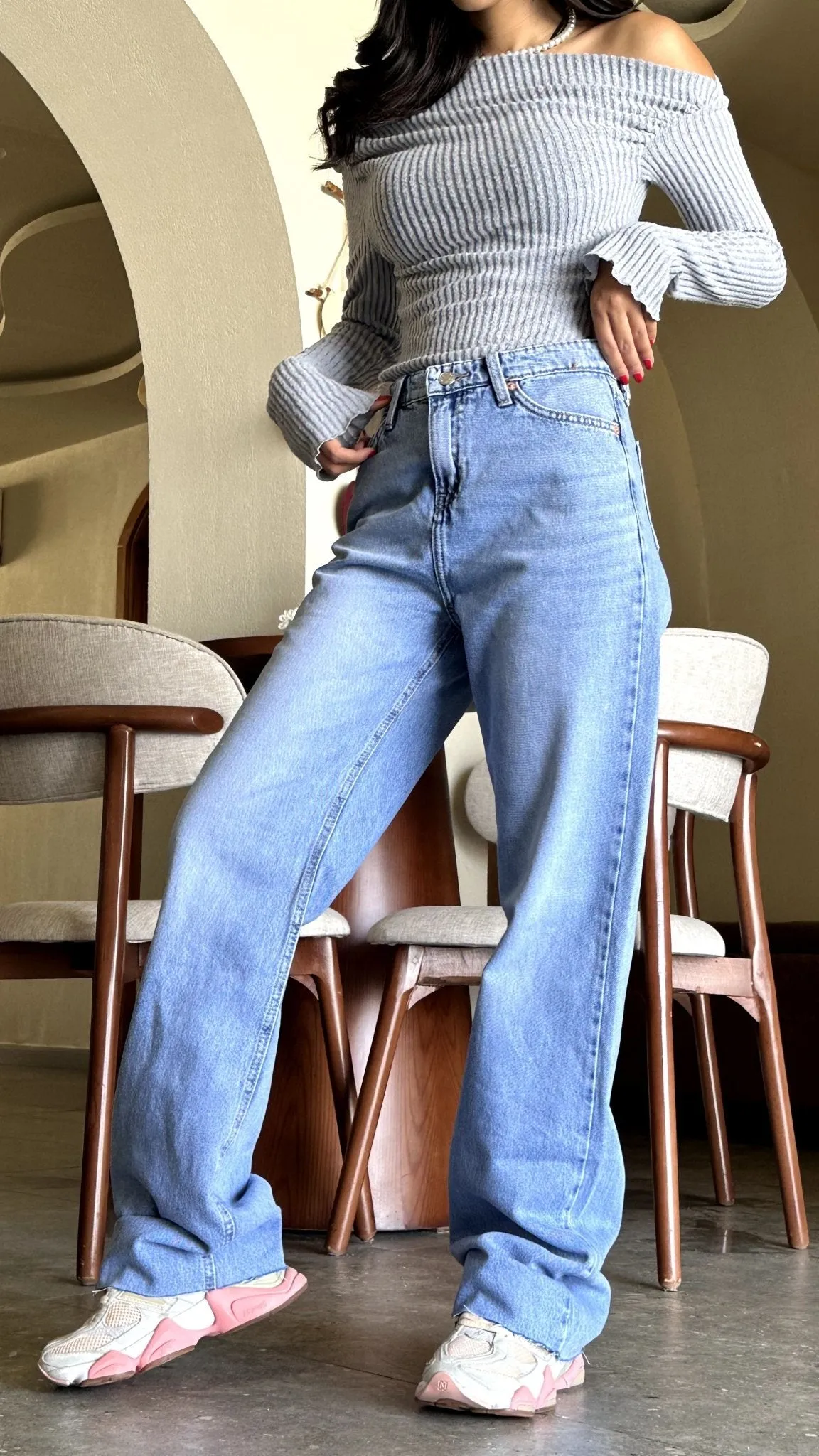 Classic Straight Leg - Light Blue Unfinished Hem Jeans.