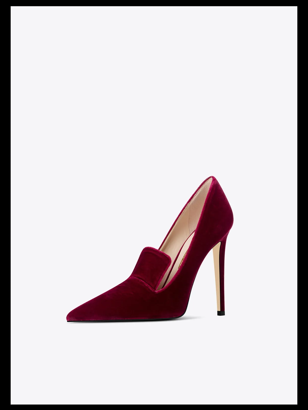 Fabfei suede 10cm stiletto burgundy pointed toe sexy pumps - Kara