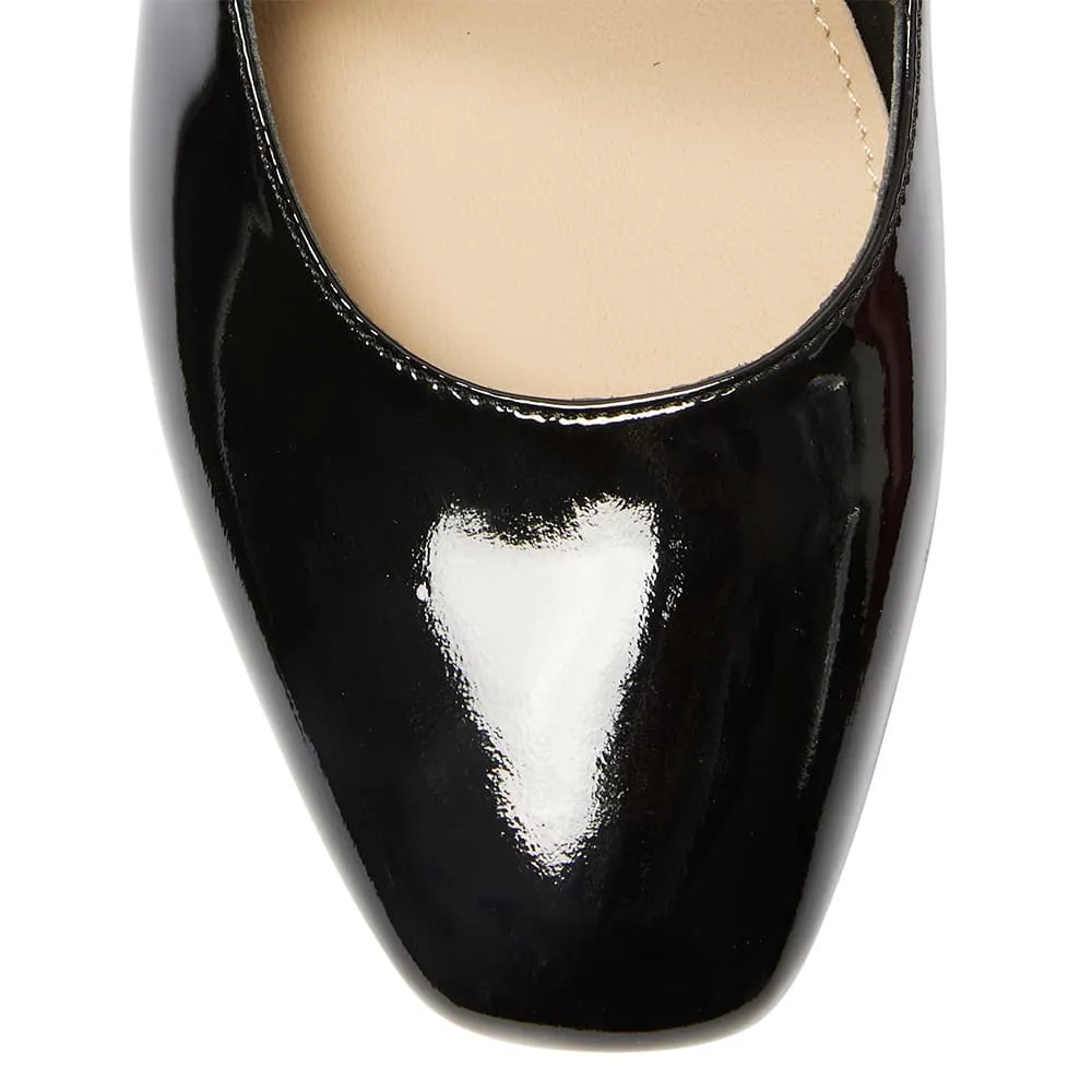 Freda Flat in Black Patent