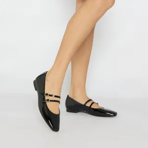 Freda Flat in Black Patent