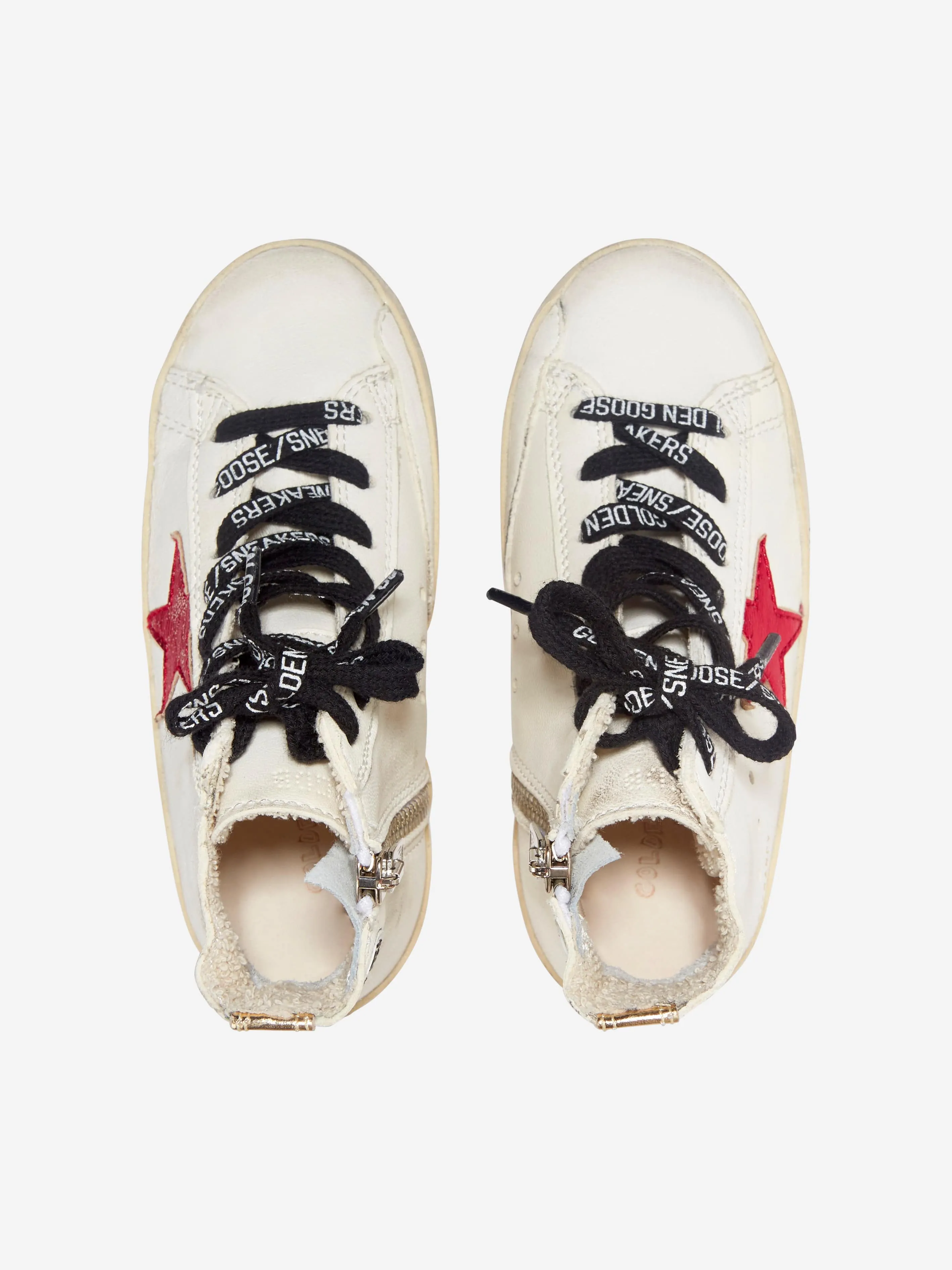 Golden Goose Kids Francy Leather Vintage Star High Top Trainers