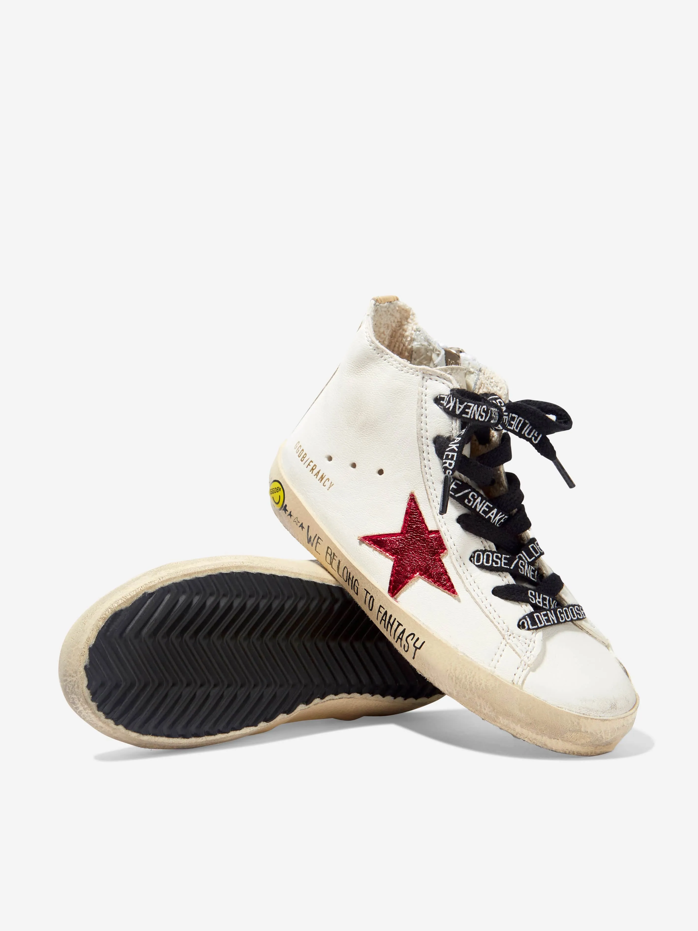 Golden Goose Kids Francy Leather Vintage Star High Top Trainers