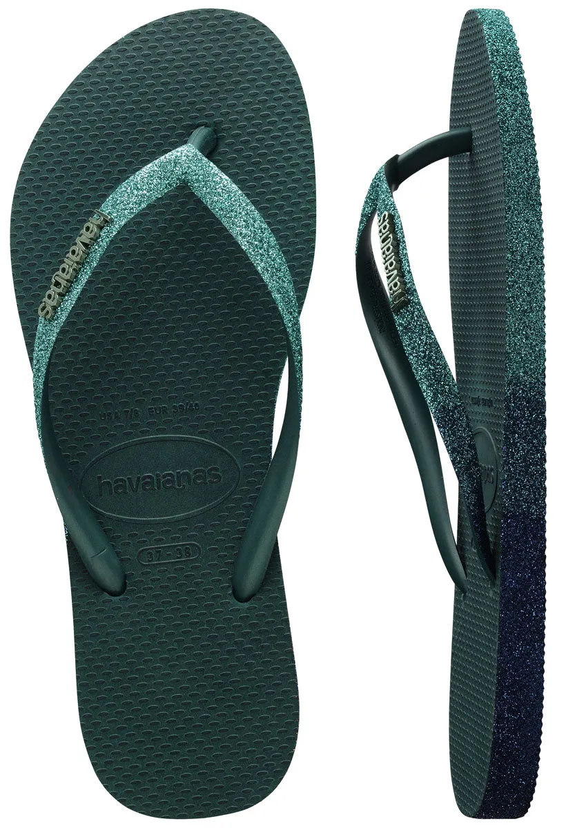 Havaianas Slim Sparkle II In Green for Women