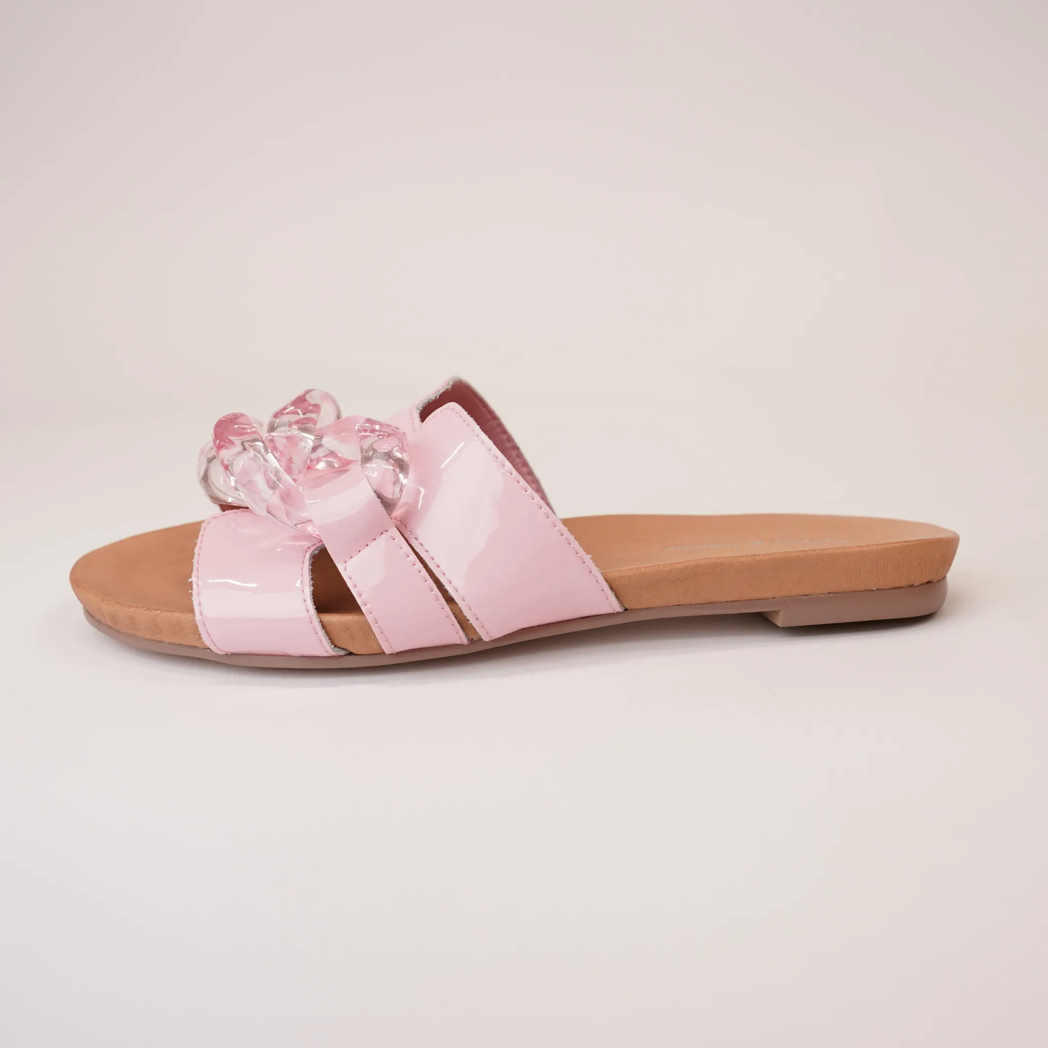 Jovie Pink Patent Leather Slides