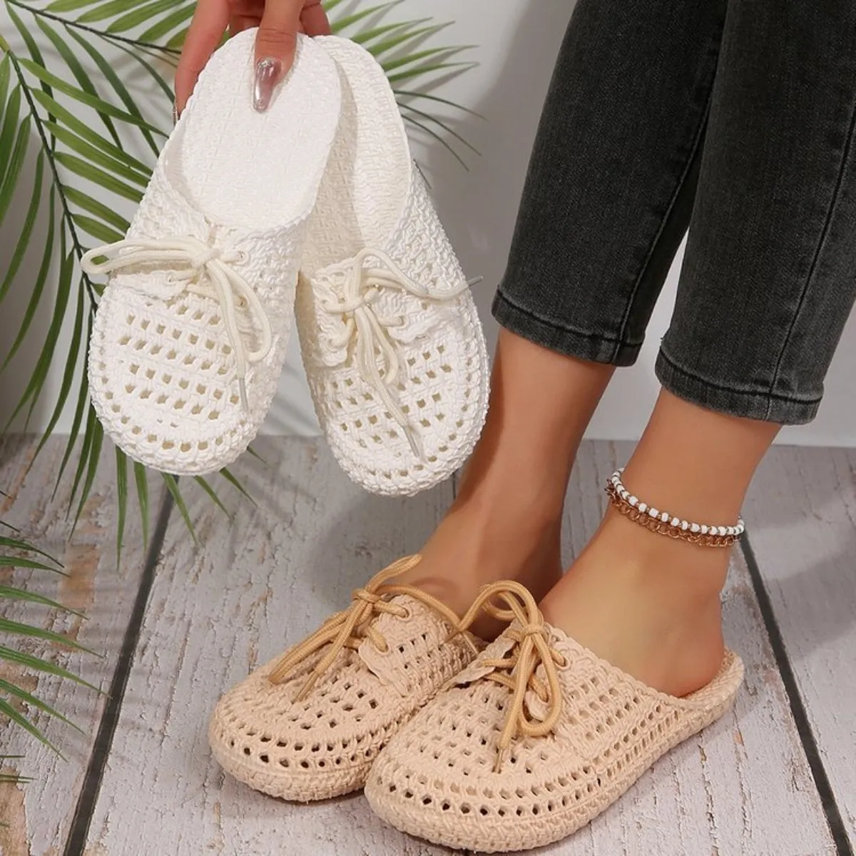 Lace-Up Casual Flat Sandals