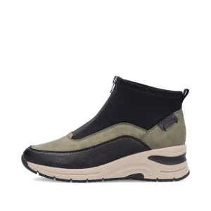 Ladies Rieker Zip Trainer Boots Sneaker Wedge Green N9362-54 sale