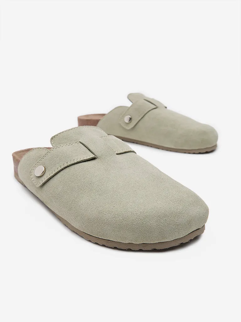 LUNA BLU Sage Suede Slip-On Sandals