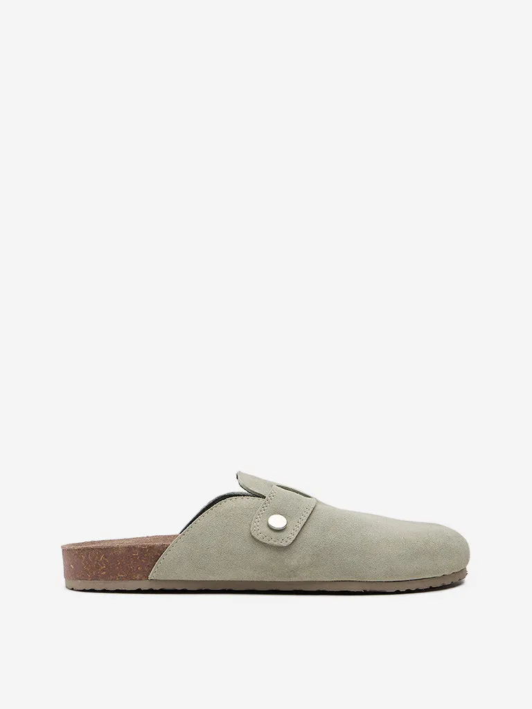 LUNA BLU Sage Suede Slip-On Sandals