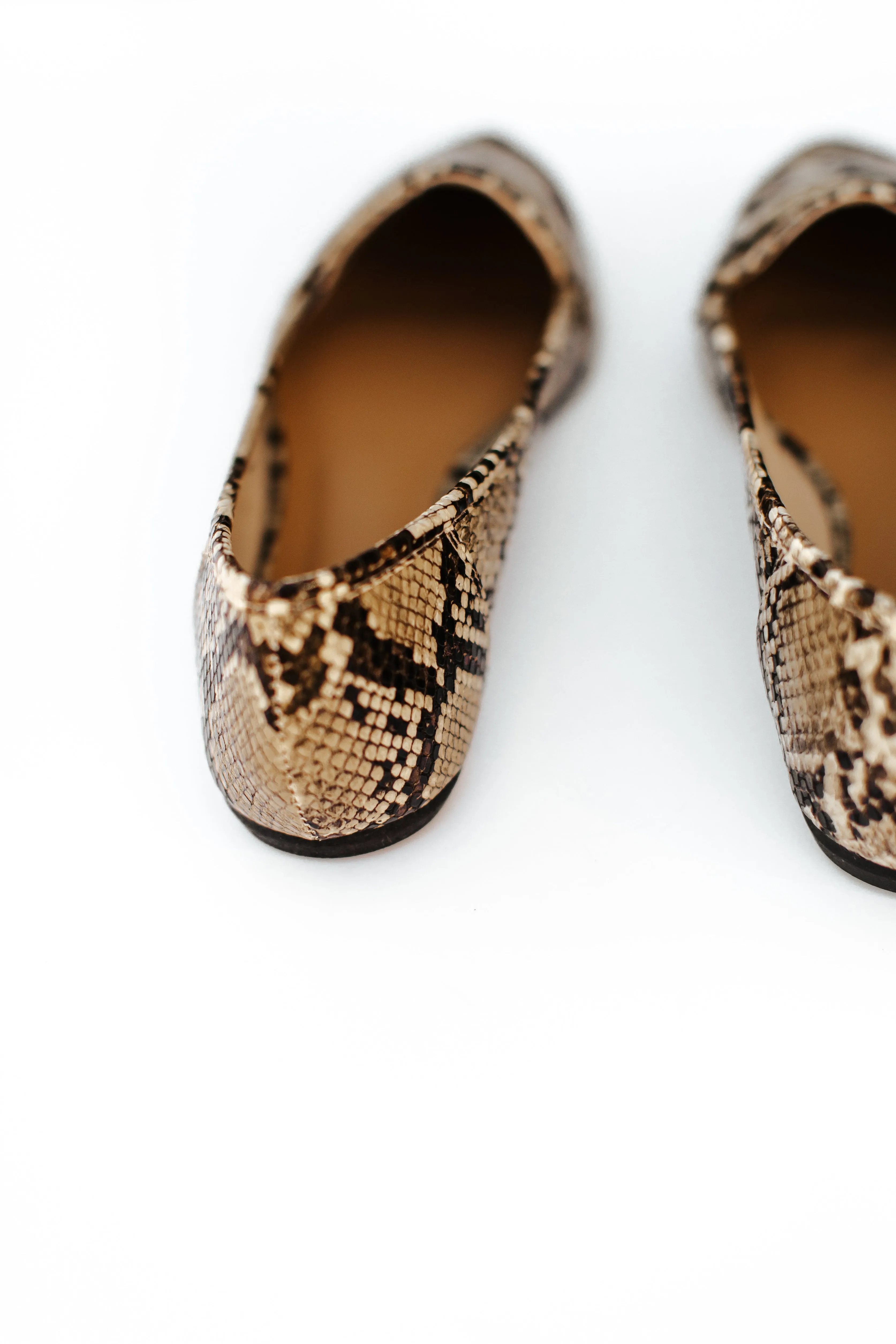 Madeline Snakeskin Flats - Final Sale