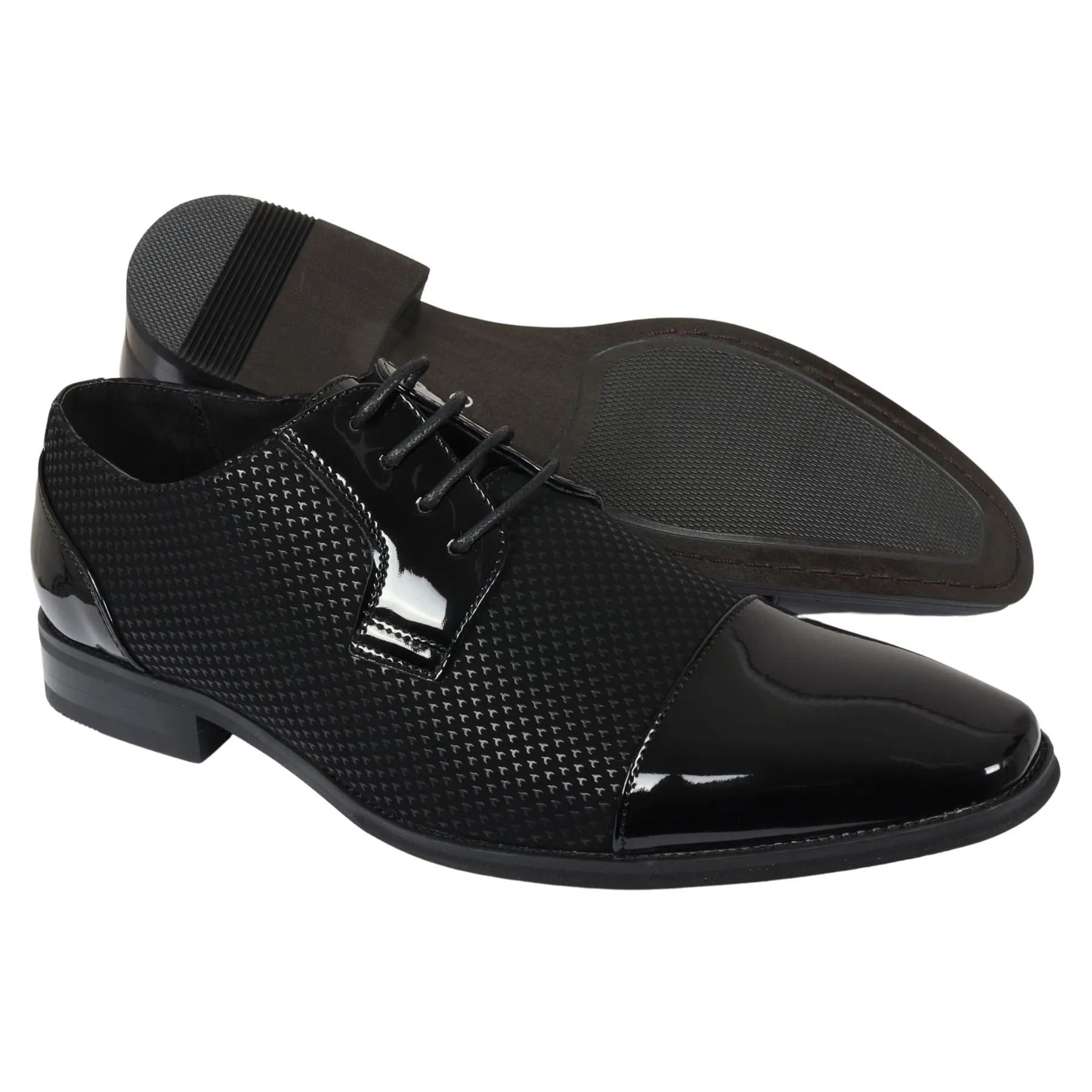 Men's Shoes Black Oxford Derby Lace Up Dress Shoe