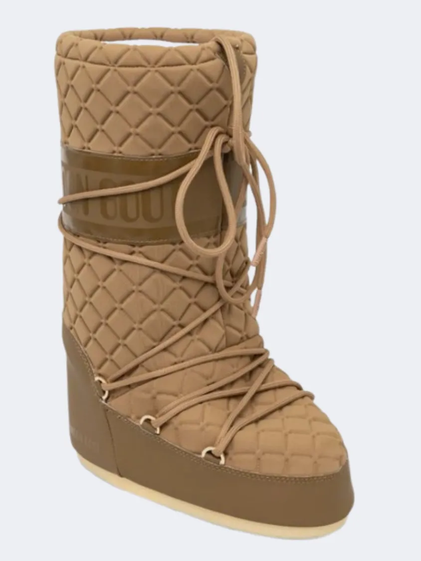 Moon Boot Icon Women Skiing After Ski Quilt Caramel