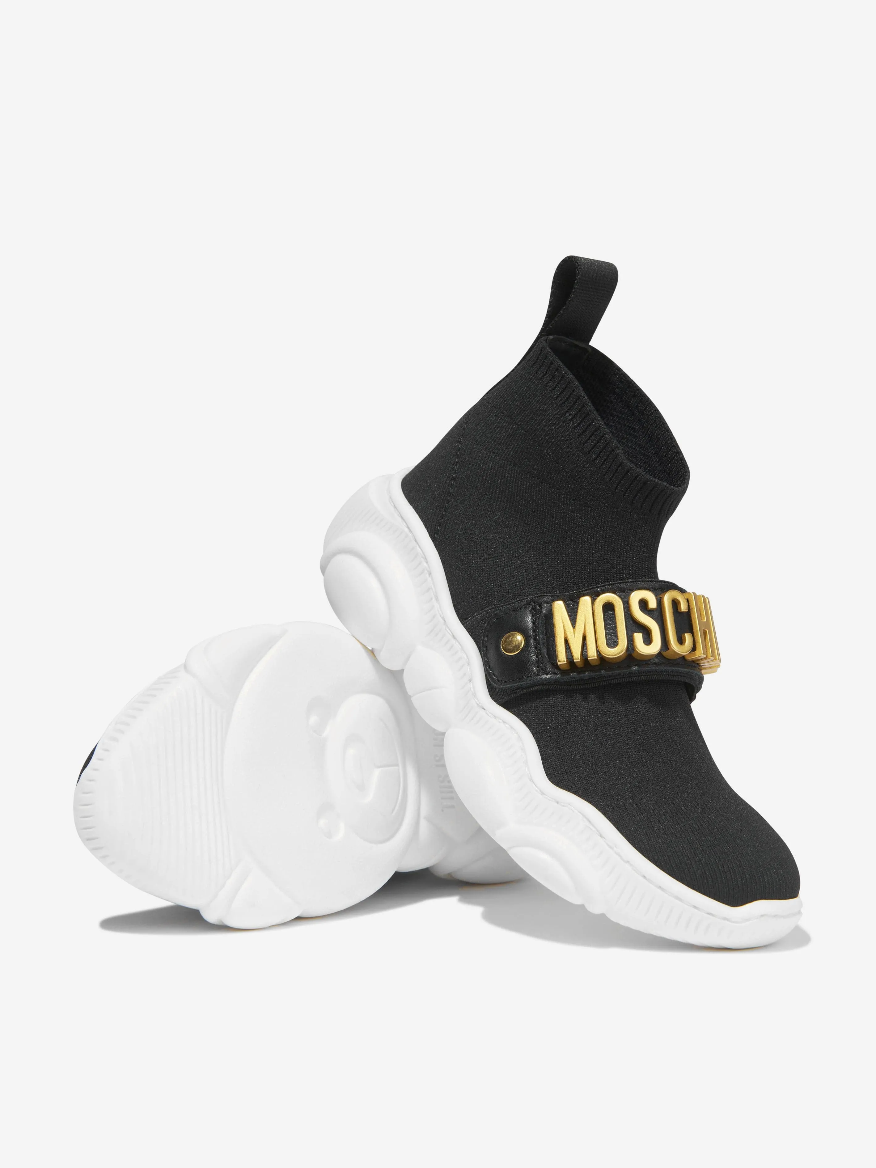 Moschino Girls Teddy Sole Logo Sock Trainers