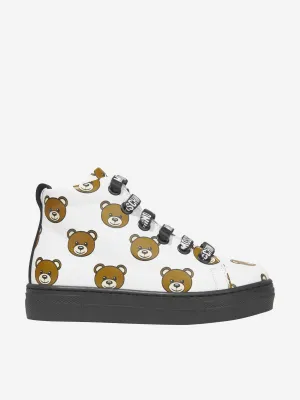 Moschino Kids Leather Teddy Bear High Top Trainers