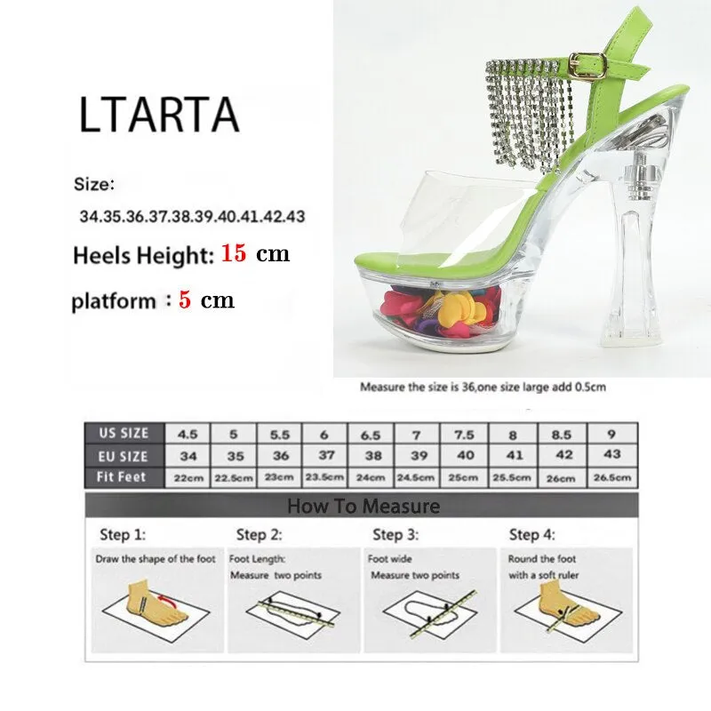 New LTARTA Women's Summer Sexy Versatile Rhinestones High Heel Platform Shoes