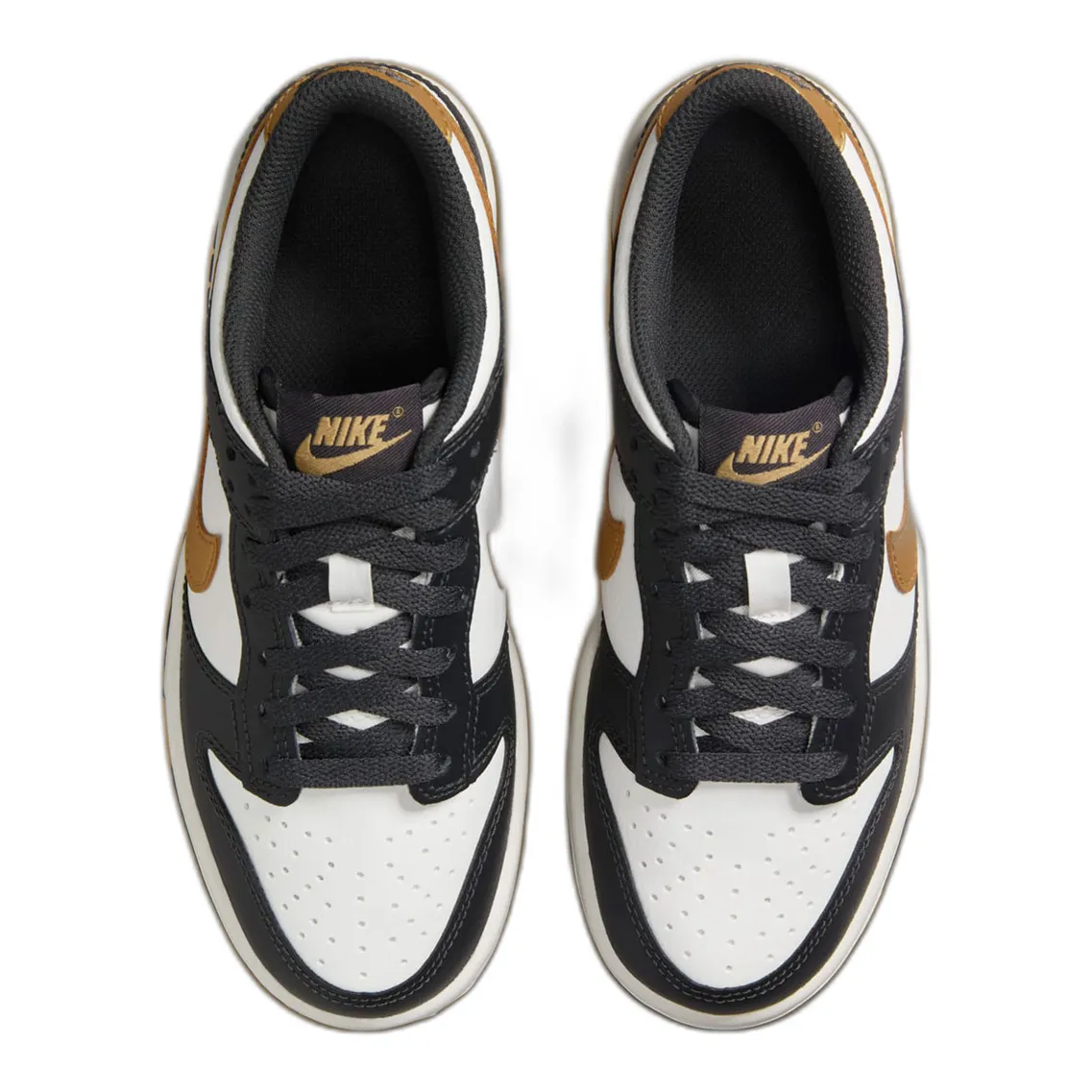 Nike Kids' Dunk Low Shoes - Summit White / Metallic Gold