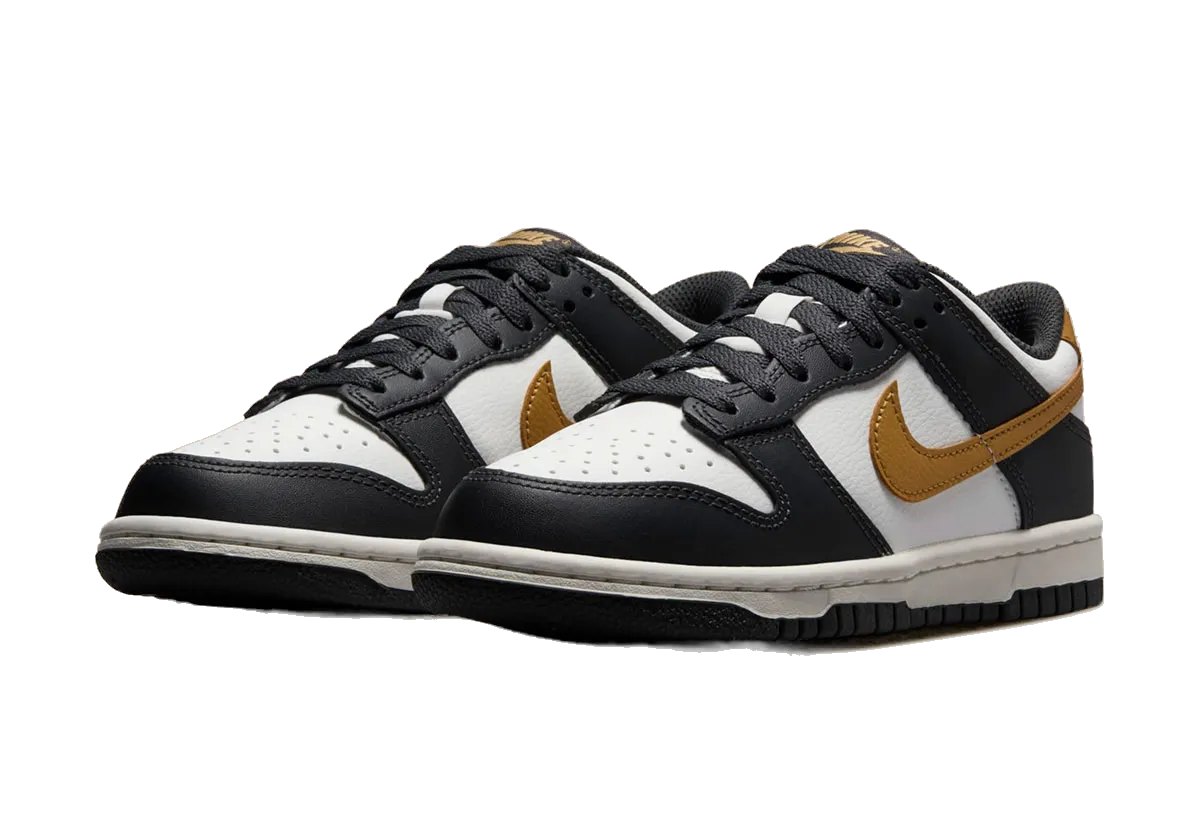 Nike Kids' Dunk Low Shoes - Summit White / Metallic Gold