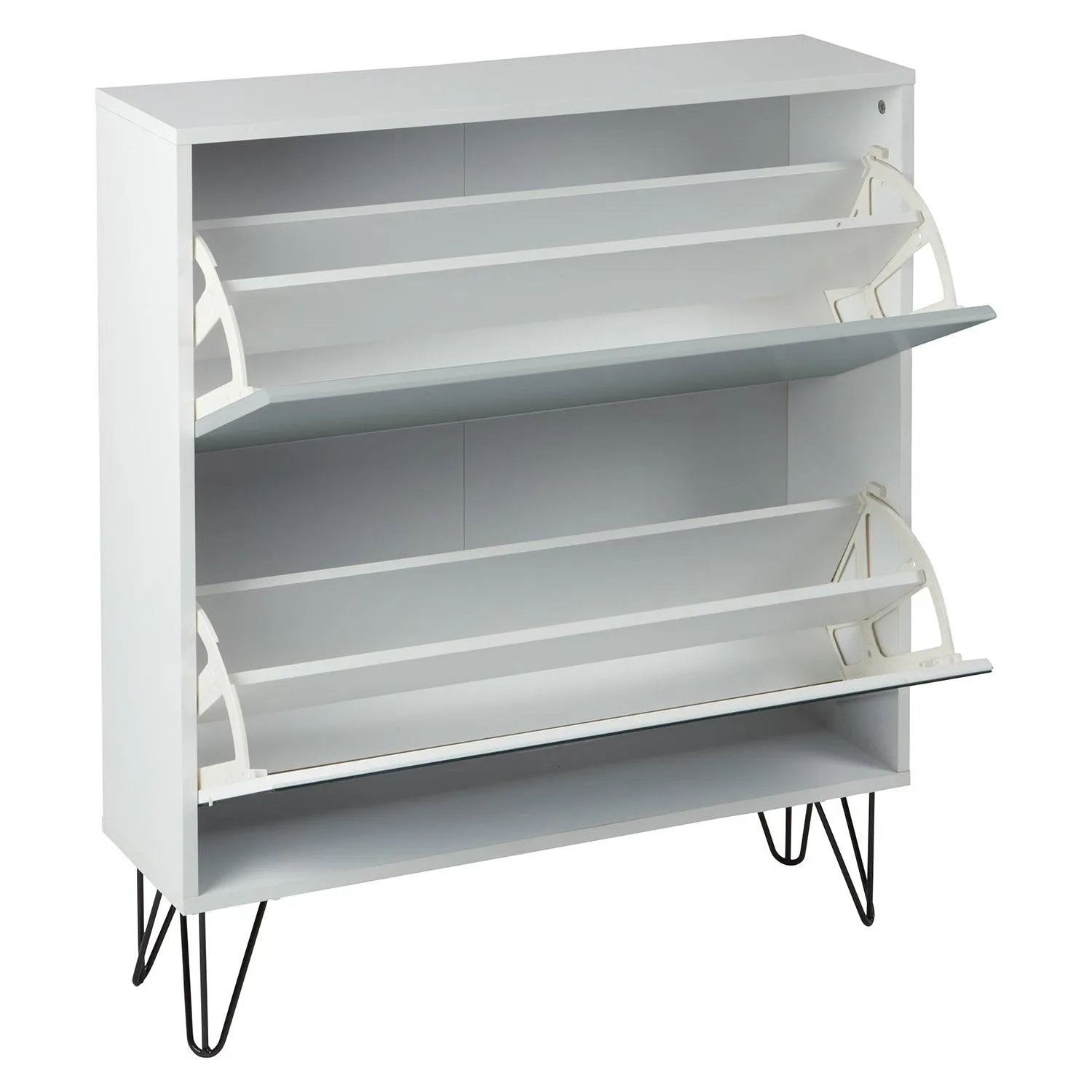 Outlet – Anderson shoe cabinet - 2 door - white and grey