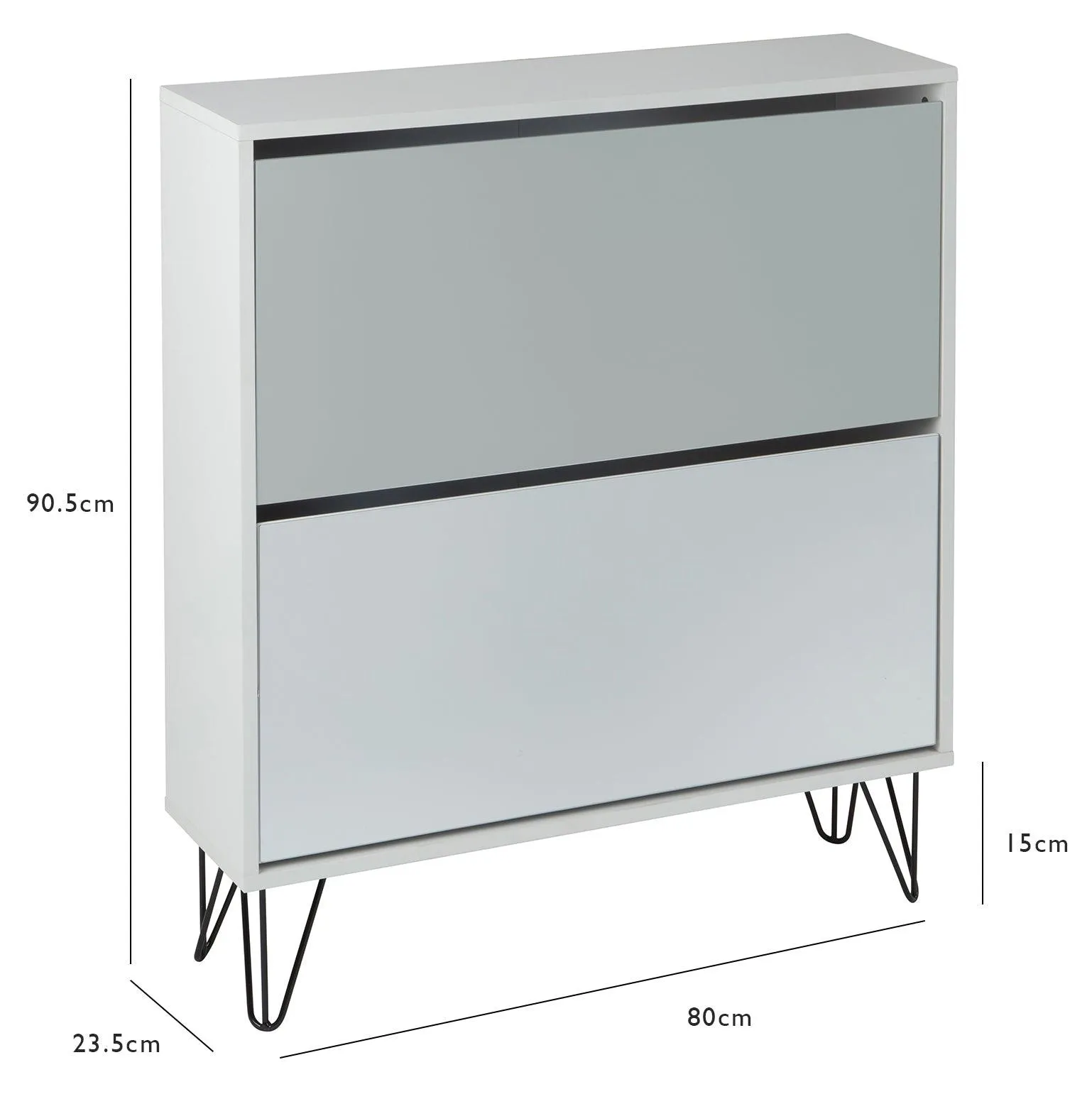 Outlet – Anderson shoe cabinet - 2 door - white and grey