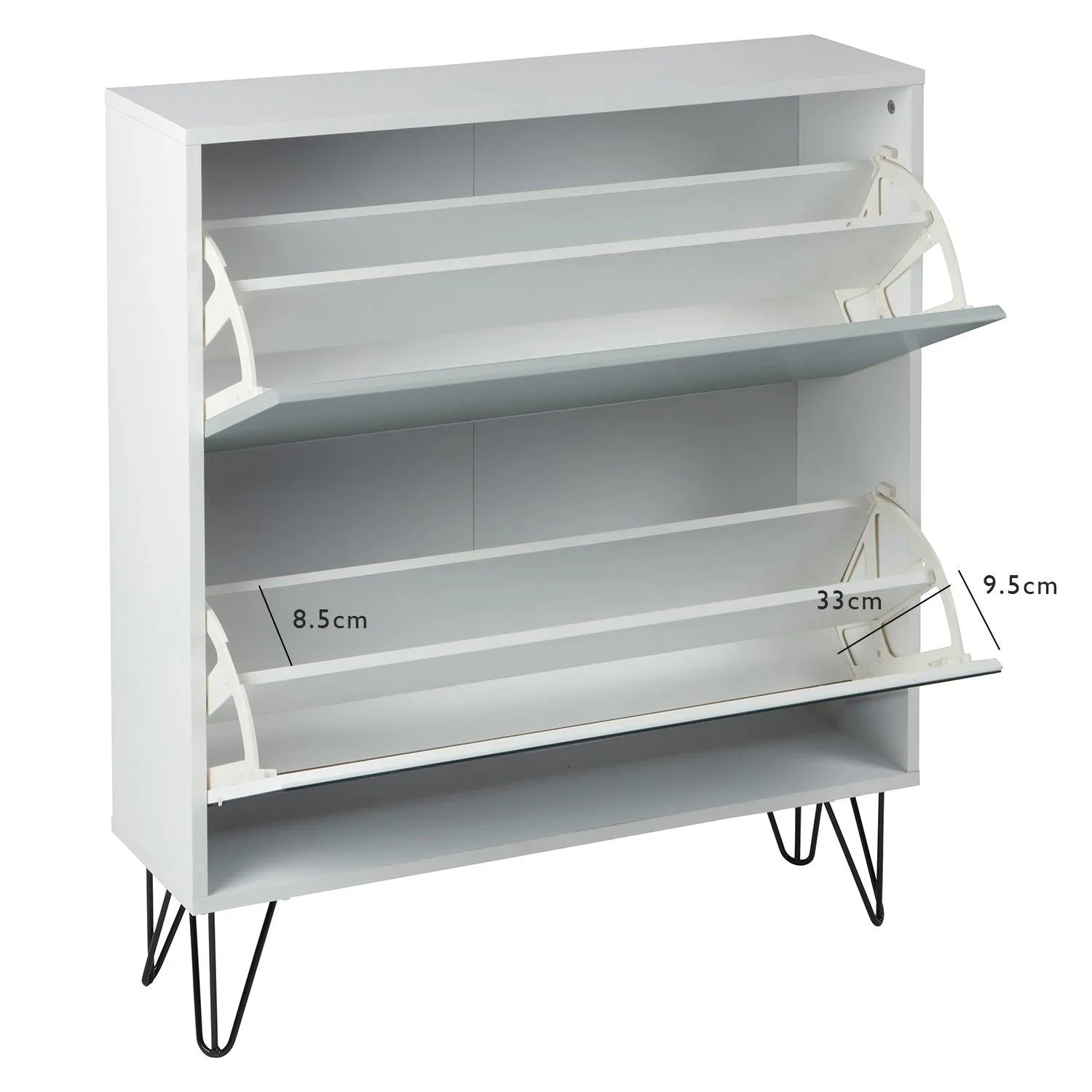 Outlet – Anderson shoe cabinet - 2 door - white and grey