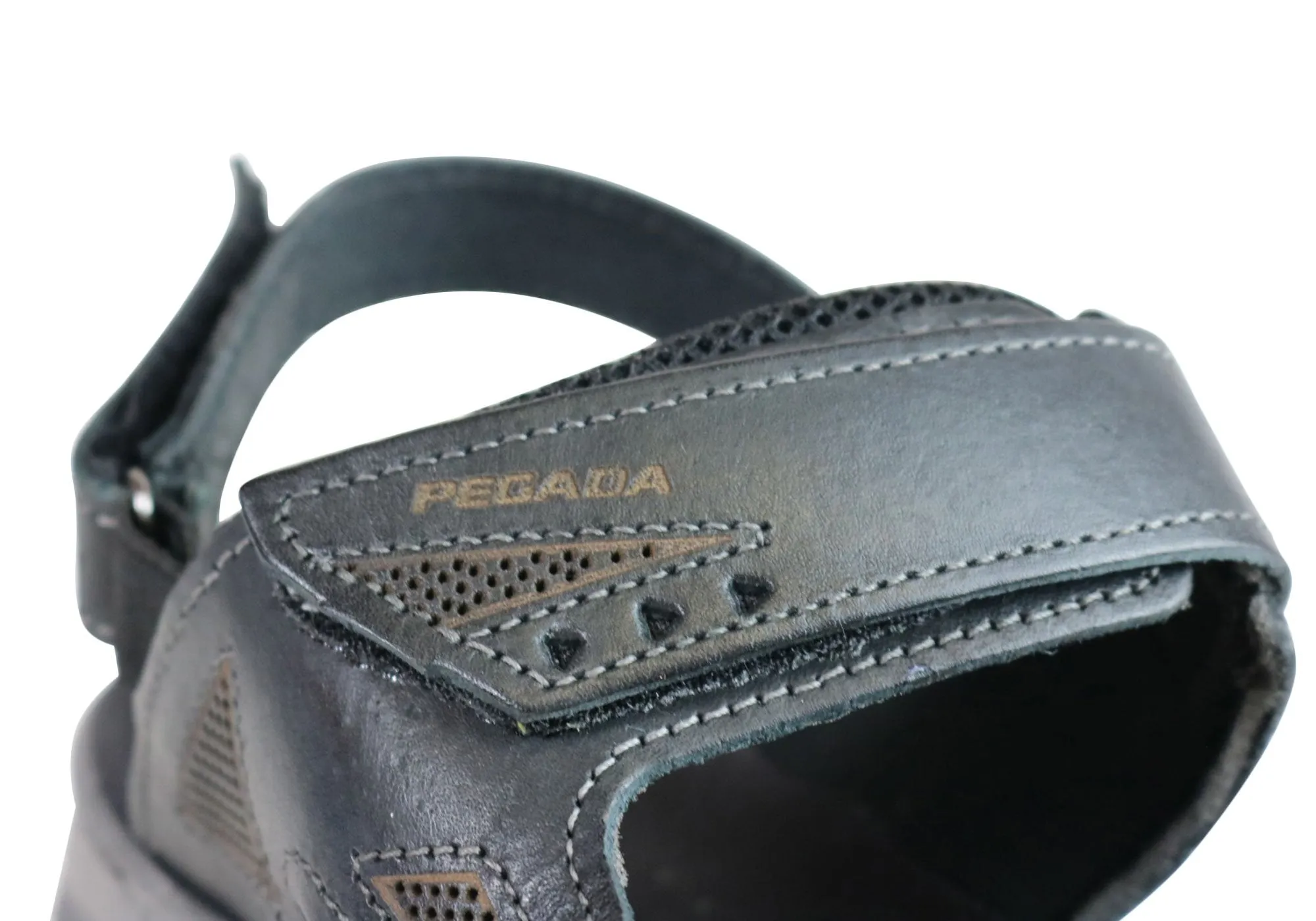 Pegada Jeff Mens Leather Comfortable Cushioned Sandals Made In Brazil