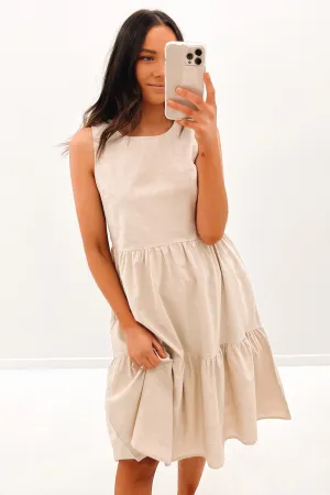 Peyton Midi Dress Beige