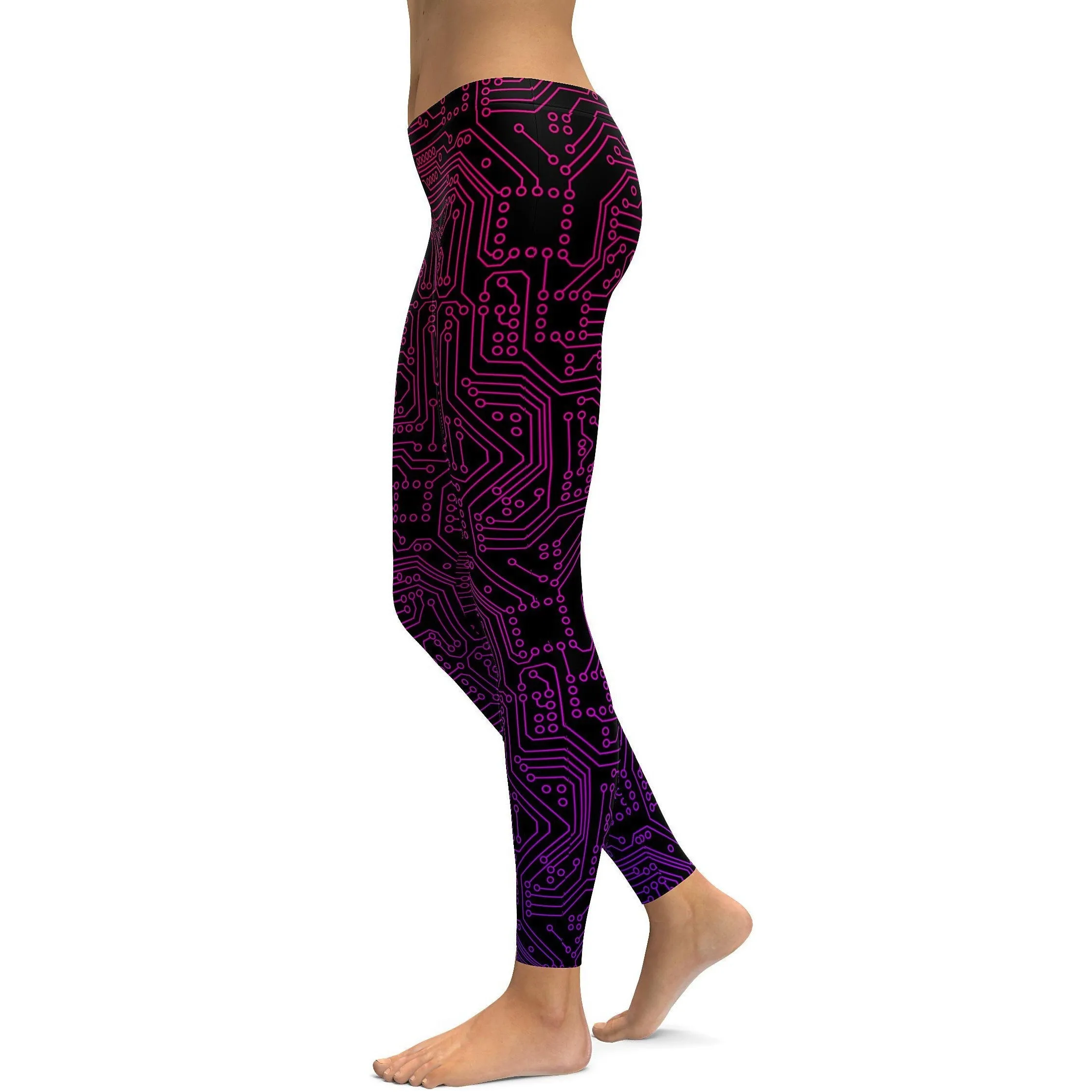 Pink & Purple Circuit Board Leggings