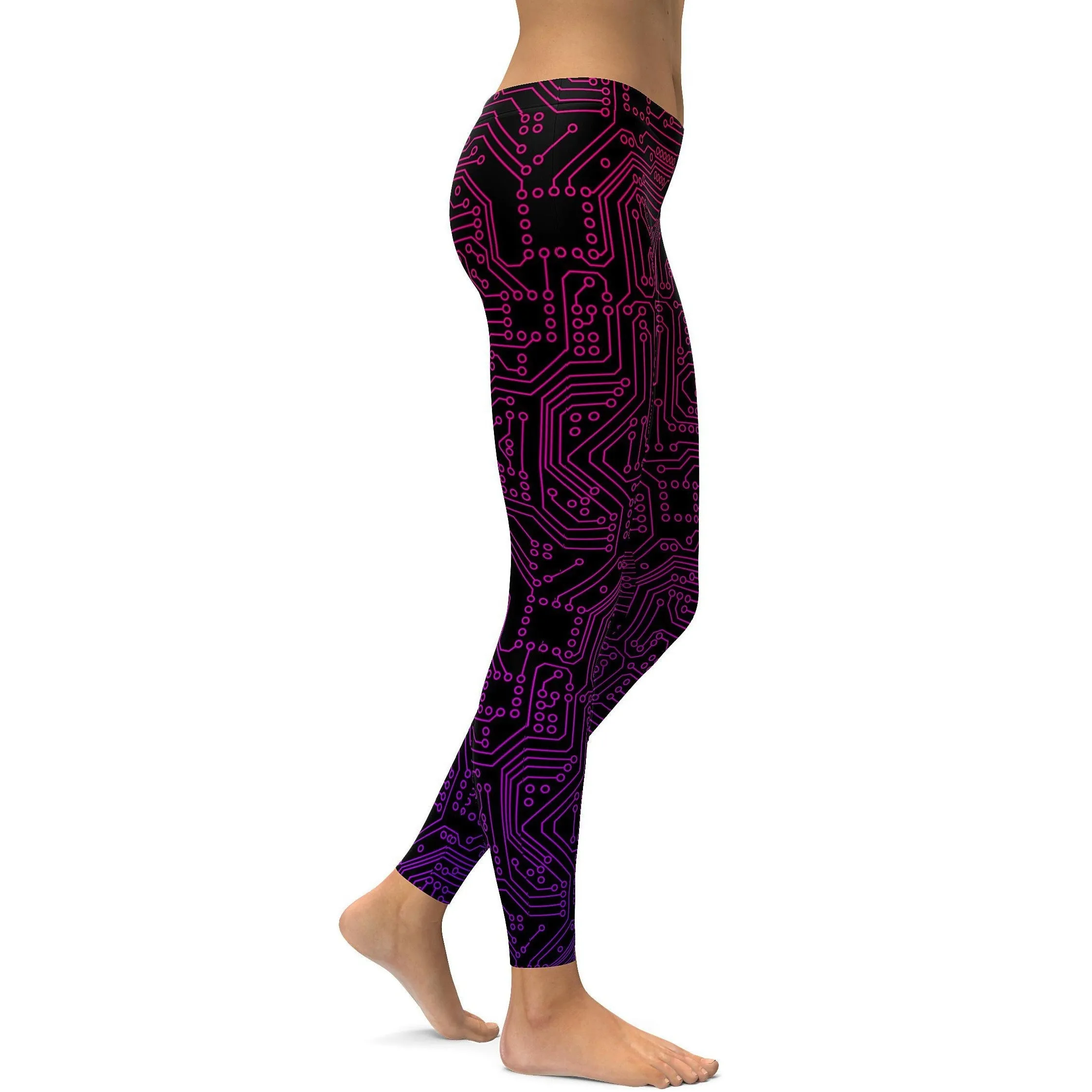 Pink & Purple Circuit Board Leggings