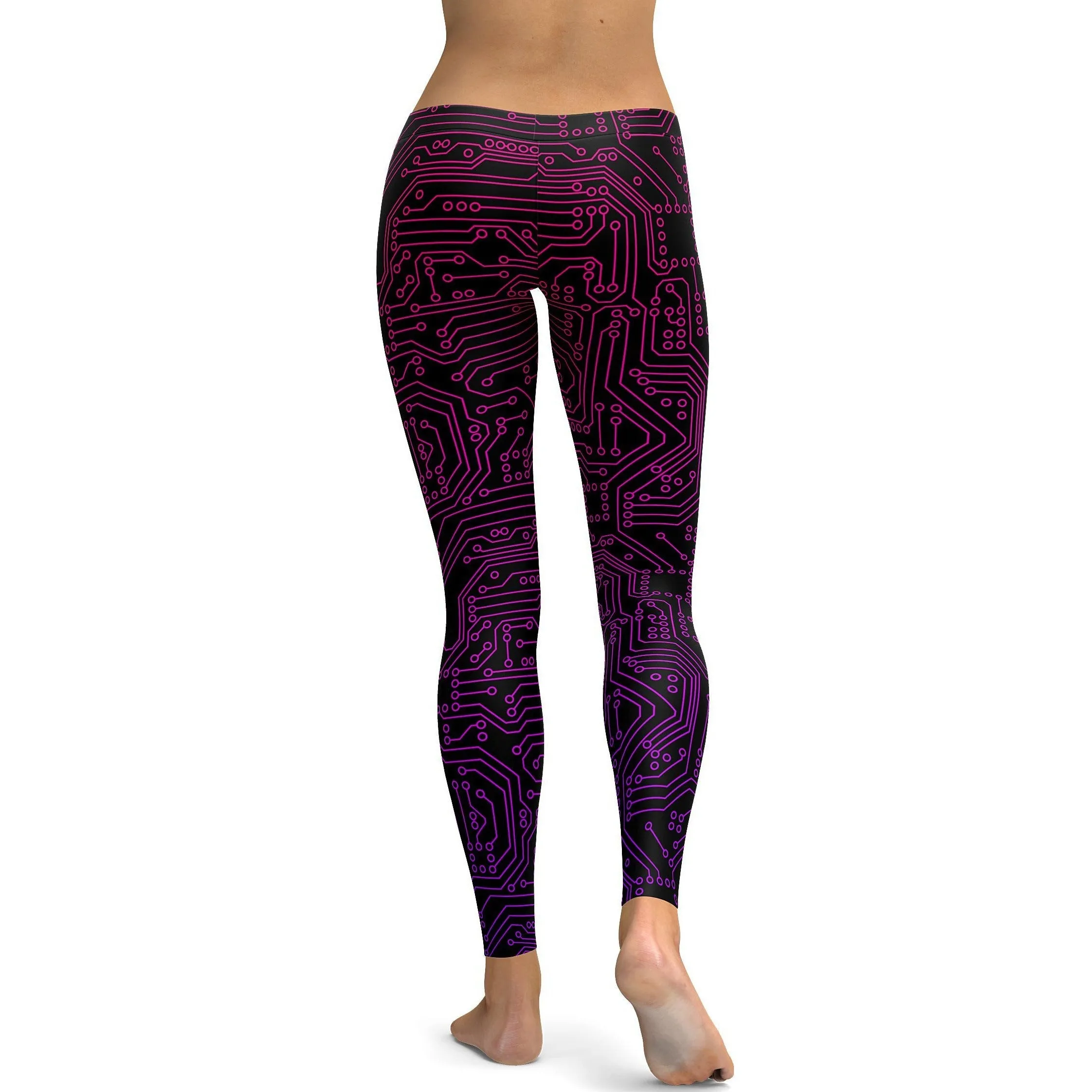 Pink & Purple Circuit Board Leggings