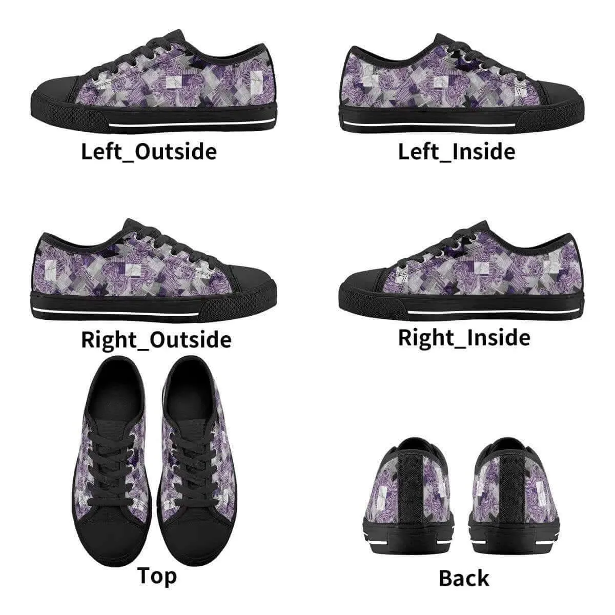 Purple and White Low Top Shoes