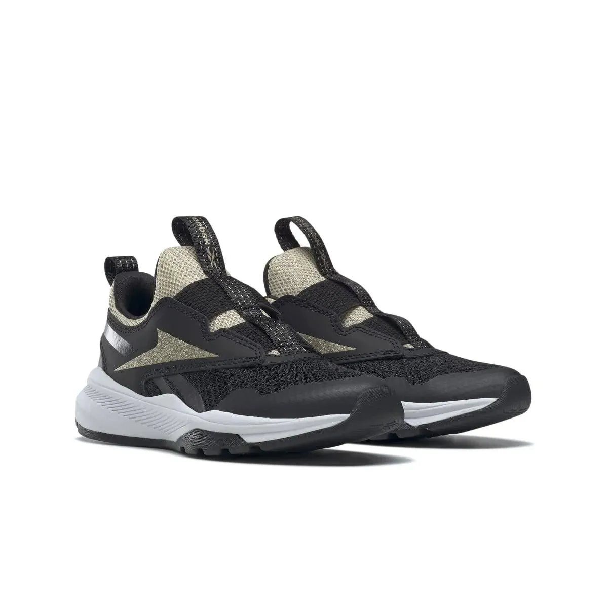 Reebok Youth Slip-On Running Shoes in Black/Gold