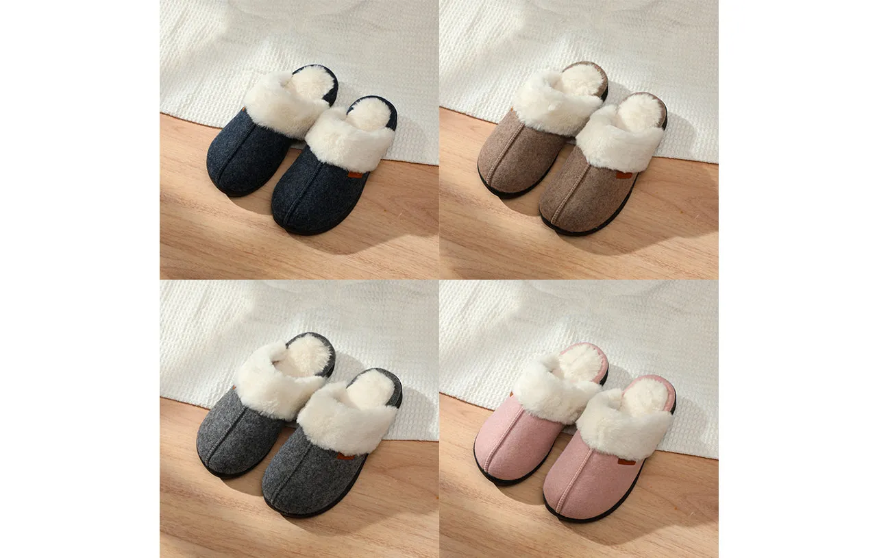 Roxoni Women's Winter House Fuzzy Fluffy Furry Cozy Clog Slipper